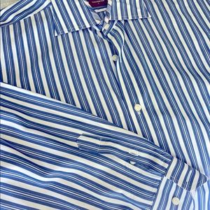 Men’s Tailorbyrd Large Blue striped long sleeve shirt